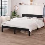 vidaXL Bedframe massief grenenhout zwart 120x200 cm, Huis en Inrichting, Slaapkamer | Bedden, Verzenden, Zwart, Nieuw, Twijfelaar