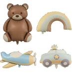 4 grote Folie ballonnen beer, vliegtuig, regenboog en auto, Kinderen en Baby's, Verzenden, Nieuw, Overige typen