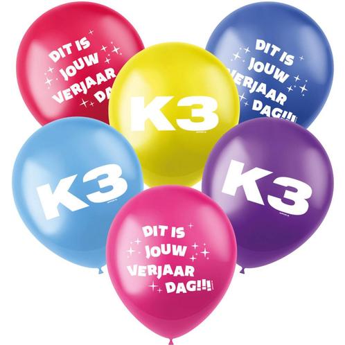 Ballonnen K3 23cm 6st, Hobby en Vrije tijd, Feestartikelen, Nieuw, Verzenden