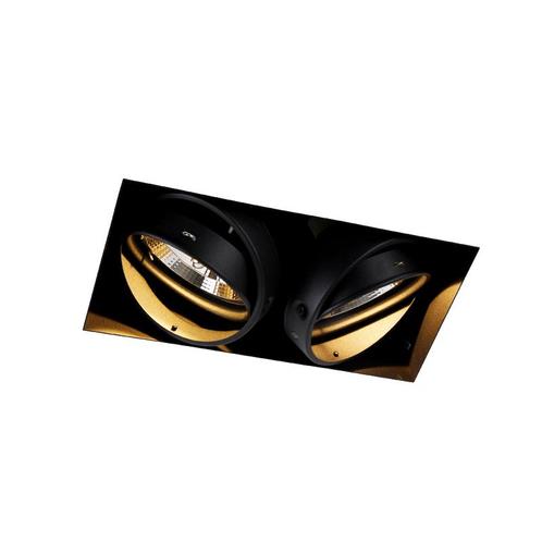 Inbouwspot zwart GU10 AR111 Trimless 2-lichts - Oneon, Huis en Inrichting, Lampen | Spots, Nieuw, Overige materialen