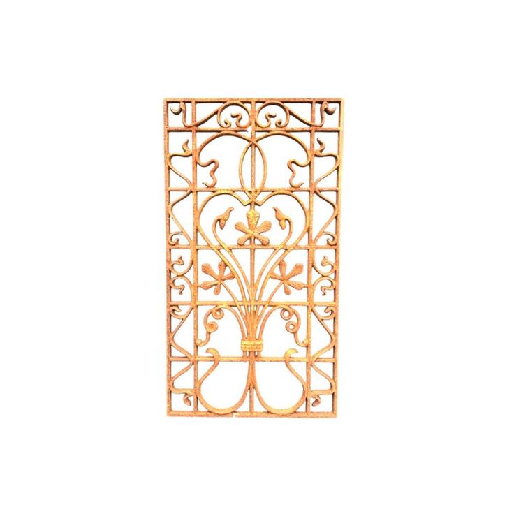Deurraam rooster – rustiek bruin smeedijzer – 92,5 cm, Tuin en Terras, Tuinhekken en Hekwerk, Ophalen of Verzenden