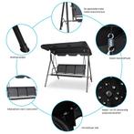 LIVSK 3-Persoons Parasol Schommel - Verstelbare Luifel - Sta, Verzenden, Nieuw