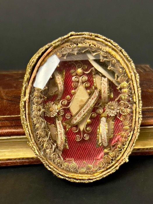 Reliekhouder - Glas, Textiel, Kristal - 1750-1800 -, Antiek en Kunst, Kunst | Niet-Westerse kunst