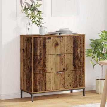 vidaXL Dressoir met lade Oud hout 79.5 x 33 x 82 cm Bewerkt beschikbaar voor biedingen