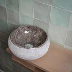 Waskom Loutro Rocky T Rond 20x20x12 cm Marmer Taupe, Ophalen of Verzenden, Nieuw