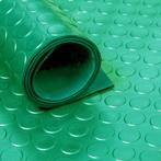 Rubber loper / rubbermat op rol Noppen 3mm groen - Breedte, Nieuw, Verzenden