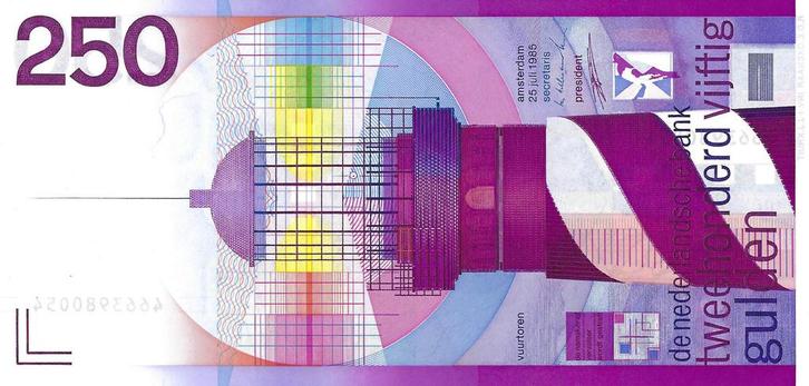 Bankbiljet 250 gulden 1985 Vuurtoren  UNC, Postzegels en Munten, Bankbiljetten | Nederland, Verzenden