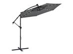 Veiling - Parasol Brazil - 3,0 m - Incl. LED - donkergrijs, Nieuw