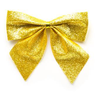 Kerststrik | Decoris | 9 cm | 5 stuks (Goud), Diversen, Kerst, Nieuw, Verzenden