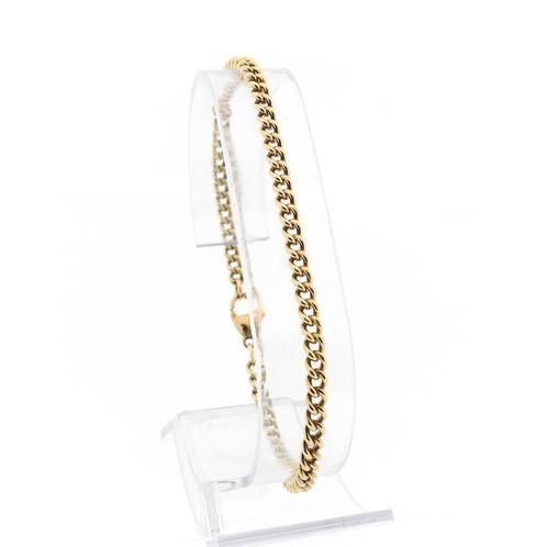 Gouden gourmetschakel armband | 20 cm (heren armband), Sieraden, Tassen en Uiterlijk, Armbanden, Overige kleuren, Gebruikt, Goud