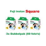 3x Fujifilm Instax Square film dubbelpak (60 fotos), Ophalen of Verzenden, Nieuw, Fuji