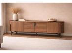 Veiling - Tv dressoir Walnoot - 220cm - Notenhout bruin - br, Huis en Inrichting, Nieuw