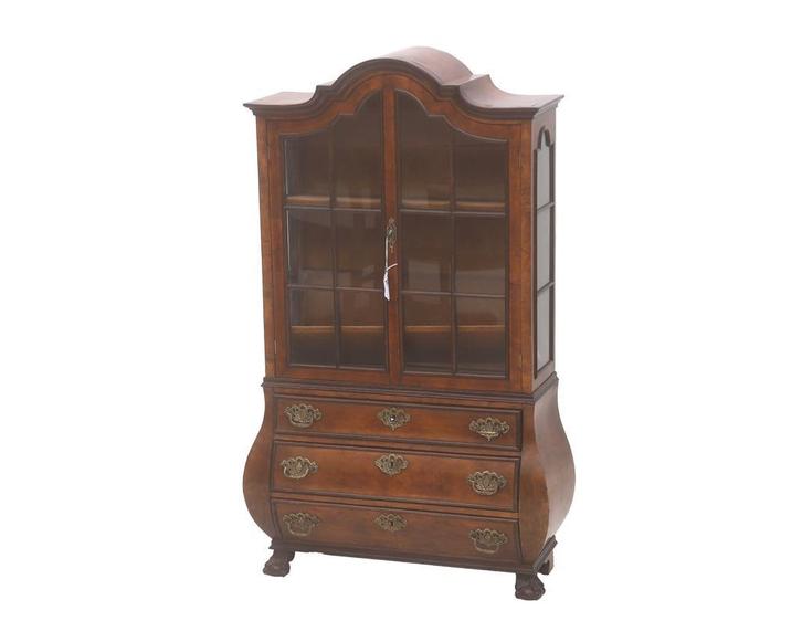 Een miniatuur mahonie gefineerde vitrinekast, 20e eeuw, Antiek en Kunst, Antiek | Meubels | Kasten