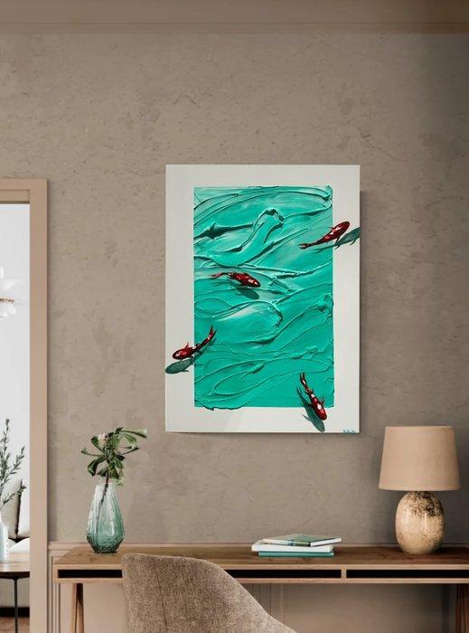 Taty Ur - I pesci rossi, Antiek en Kunst, Kunst | Schilderijen | Modern