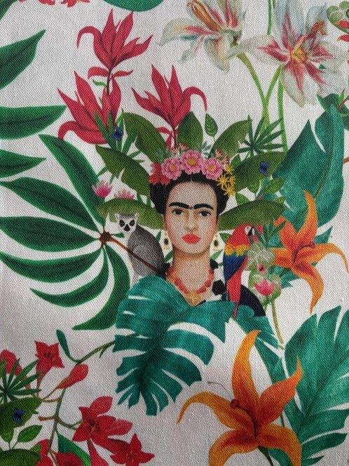 Frida Kahlo Exclusieve Panama Poly Katoenen Stof Tropisch, Antiek en Kunst, Antiek | Kleden en Textiel