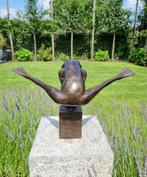 sculptuur, Springende kikker - 28 cm - Brons