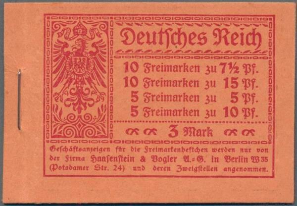 Duitse Rijk 1917 - Germania postzegelboekje zonder nummer, Postzegels en Munten, Postzegels | Europa | Duitsland