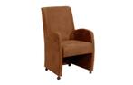 Eetkamerstoel Paulo - eetkamerstoelen - Cognac, Nieuw, Bruin, Stof