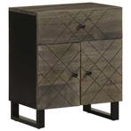 vidaXL Nachtkastje 50x33x60 cm massief mangohout zwart, Huis en Inrichting, Slaapkamer | Nachtkastjes, Verzenden, Nieuw, Hout