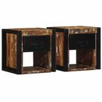 vidaXL Nachtkastjes 2st 40x35x40cm massief gerecycled hout, Verzenden, Nieuw, Hout