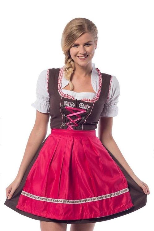 Oktoberfest Jurk Laura Bruin/Roze, Kleding | Dames, Carnavalskleding en Feestkleding, Ophalen of Verzenden