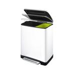 EKO E-Cube recycling pedaalemmer 28+18 ltr - Wit, Huis en Inrichting, Woonaccessoires | Prullenbakken, Verzenden, Nieuw