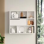 Wandrek Vesanto 90x22x81 cm wit en zwart [en.casa], Huis en Inrichting, Woonaccessoires | Wandplanken en Boekenplanken, Verzenden
