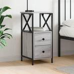 vidaXL Nachtkastje 34x35,5x70 cm bewerkt hout grijs sonoma, Minder dan 45 cm, Verzenden, Nieuw, 70 cm of meer