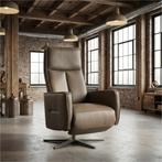 Leren handmatige relaxfauteuil Honor - Massif Rock, Huis en Inrichting, Fauteuils, Ophalen of Verzenden, Nieuw, Leer