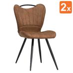 Stoelen | GIBSON | Microvezel/Metaal | Cognac | Zwarte Poten, Verzenden, Nieuw in verpakking