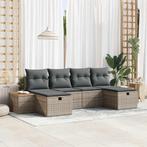 vidaXL Tuin Sofa Set met kussen 6 pcs Grijs 55 x 62 x 69 cm, Tuin en Terras, Tuinsets en Loungesets, Verzenden, Nieuw, Rotan