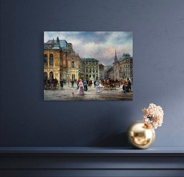 Knysh Tanya (1965) - Evening in old town, Antiek en Kunst, Kunst | Schilderijen | Modern