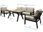 Lola stoel bank dining loungeset 4 delig antraciet aluminium, Tuin en Terras, Tuinsets en Loungesets, Ophalen of Verzenden, Nieuw