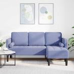 vidaXL Bank 3-zits L-vormig 160 cm stof jeansblauw, Huis en Inrichting, Verzenden, Minder dan 150 cm, Stof, Driepersoons
