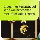 Kerstverlichting Raam Halve Maan met Ster - 74cm - Inclusief, Diversen, Kerst, Verzenden, Nieuw