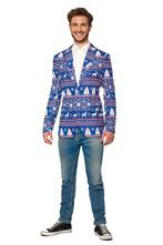 Blauwe Noordpool Kerst Colbert Heren, Kleding | Heren, Ophalen of Verzenden, Nieuw