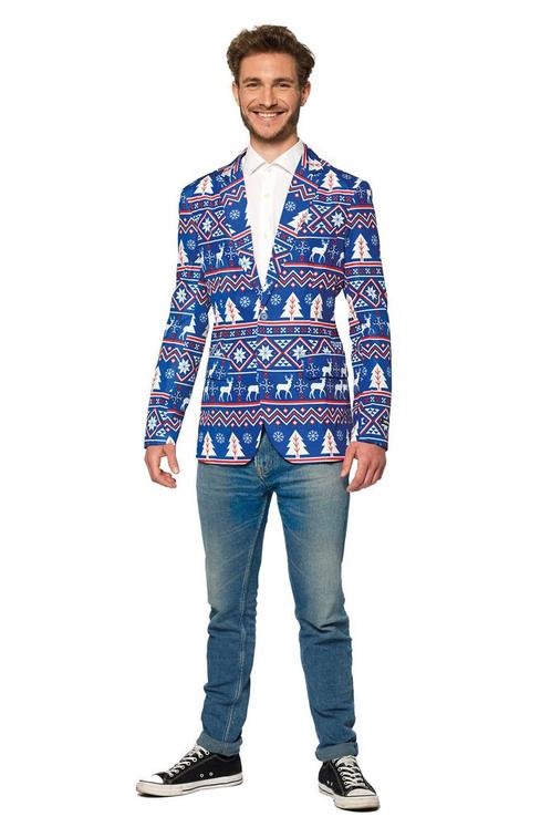 Blauwe Noordpool Kerst Colbert Heren, Kleding | Heren, Carnavalskleding en Feestkleding, Nieuw, Ophalen of Verzenden