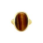 Gouden ring met tijgeroog 18 krt, Sieraden, Tassen en Uiterlijk, Ringen, Ophalen of Verzenden, Nieuw