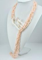 Koraal - Zilver - Halsketting - Natuurlijke vorm van koraal