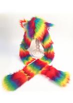 Hood Regenboog Gekleurde Wolf Gestreepte Beer Muts Sjaal Wan, Kleding | Dames, Mutsen, Sjaals en Handschoenen, Ophalen of Verzenden