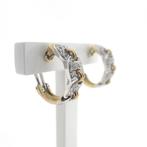 Bicolor oorbellen met diamant; 0,48 ct., Sieraden, Tassen en Uiterlijk, Oorbellen, Gebruikt, Overige kleuren, Ophalen of Verzenden