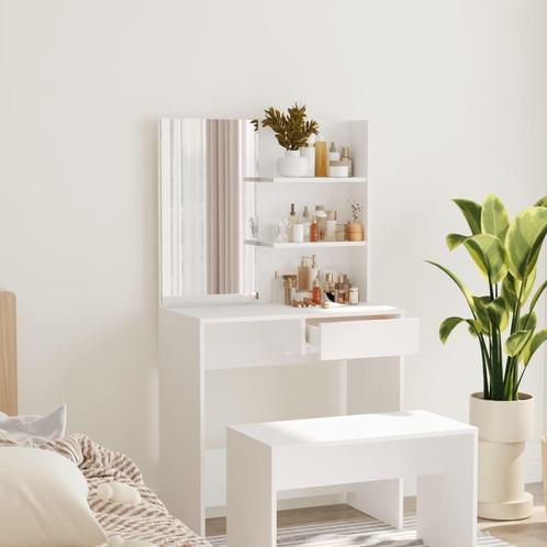 vidaXL Kaptafel met spiegel 74,5x40x141 cm wit, Huis en Inrichting, Tafels | Salontafels, 50 tot 100 cm, Nieuw, Overige houtsoorten