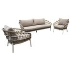 Montreal stoel bank loungeset 3 delig taupe rope, Tuin en Terras, Ophalen of Verzenden, Nieuw