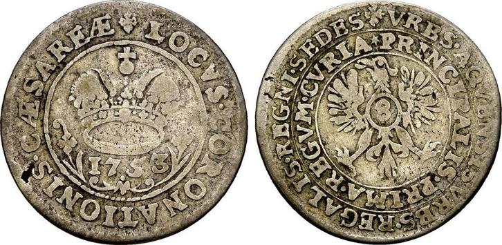 8 Mark 1753 Aachen Stadt:, Postzegels en Munten, Munten | Europa | Niet-Euromunten, Verzenden