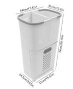 Rolbare wasmand met 3 bakken op wielen, compact design, Verzenden, Nieuw