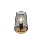 Design tafellamp zwart met hout - Bosk, Nieuw, Overige materialen, Design, Minder dan 50 cm