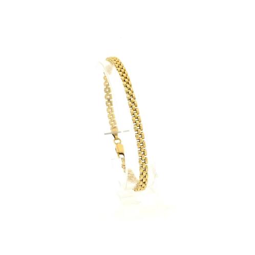 Gouden Bismarck schakel armband | 18,5 cm, Sieraden, Tassen en Uiterlijk, Armbanden, Goud, Gebruikt, Goud, Verzenden