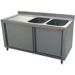 Spoeltafel 2 kuipen 500x500xh325, links druipvlak op kast, Verzenden, Nieuw in verpakking