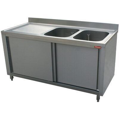 Spoeltafel 2 kuipen 500x500xh325, links druipvlak op kast, Zakelijke goederen, Horeca | Keukenapparatuur, Nieuw in verpakking