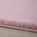 Rond Hoogpolig Vloerkleed | Pouffy | Rosé | 160x160 cm, Huis en Inrichting, Stoffering | Tapijten en Kleden, Verzenden, Nieuw